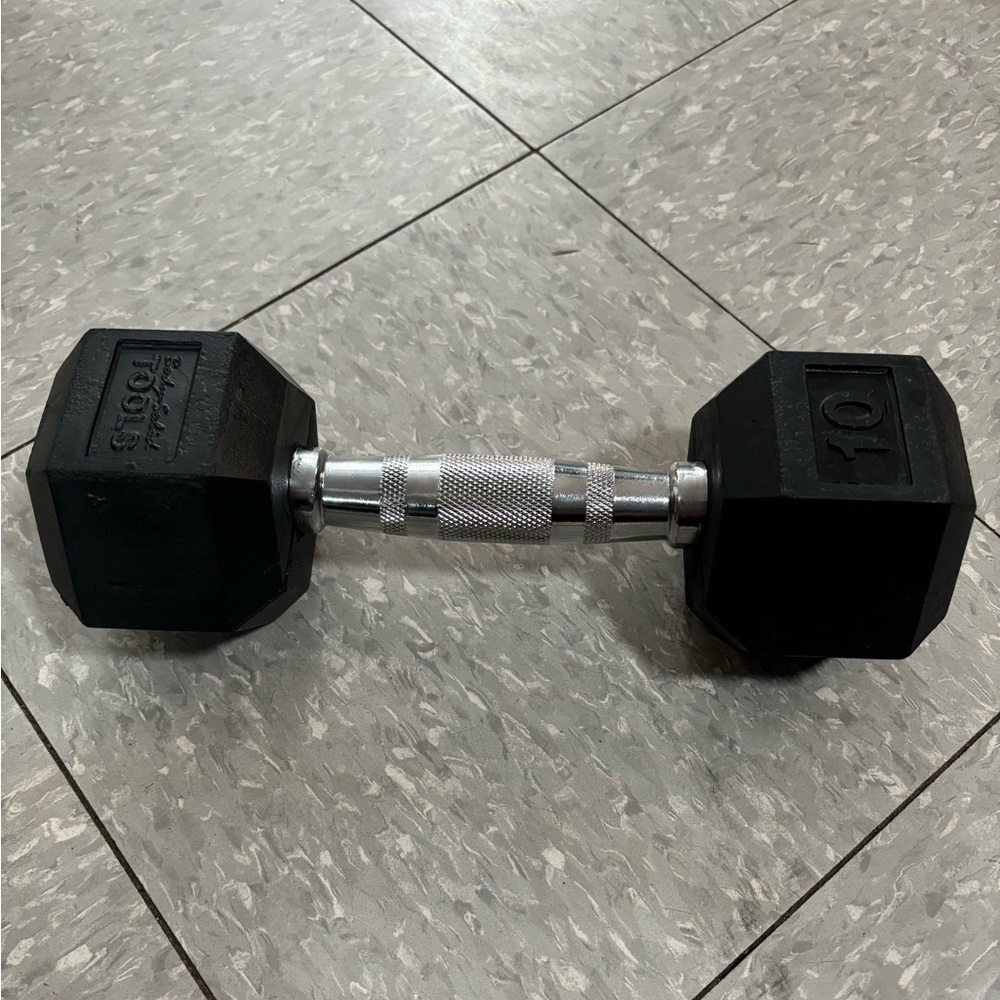 10Lb Body-Solid Rubber Coated Hexagon Dumbbells